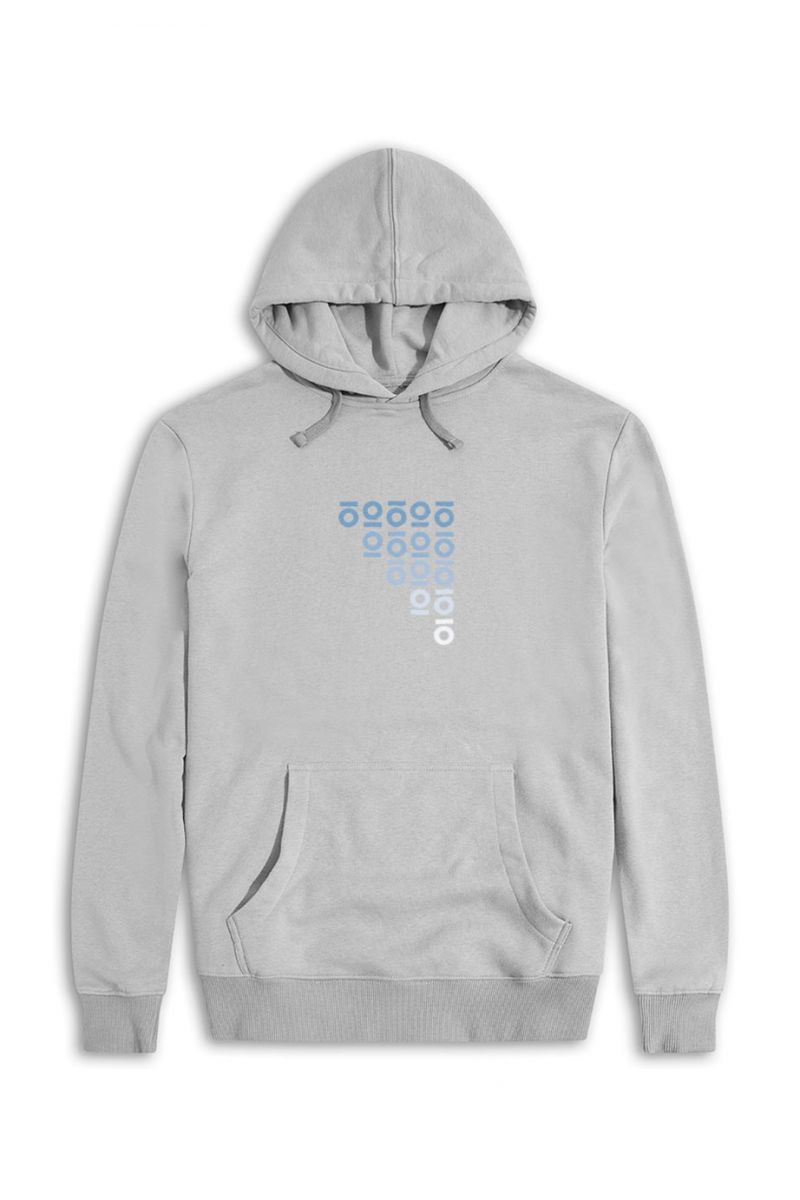 Grey Premium Cotton Personologo Design Pullover Hoodie