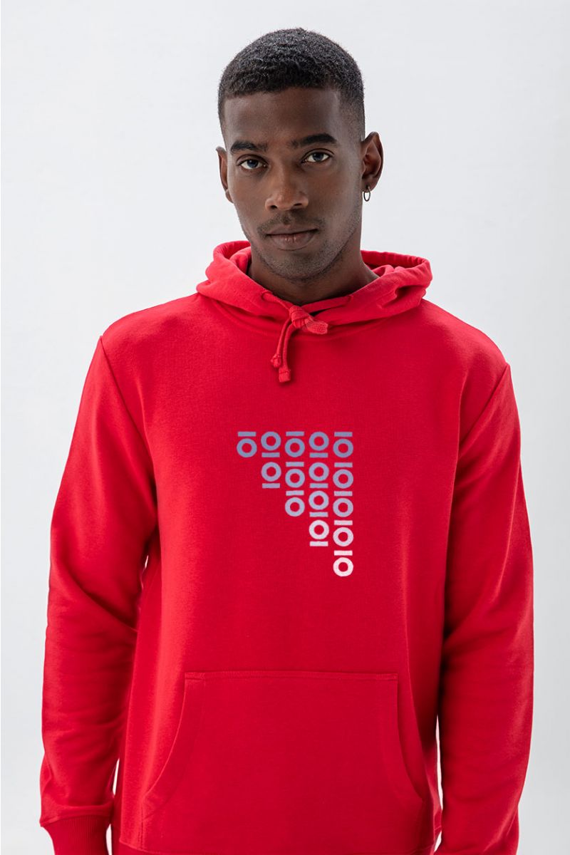 Red Premium Cotton Personologo Design Pullover Hoodie
