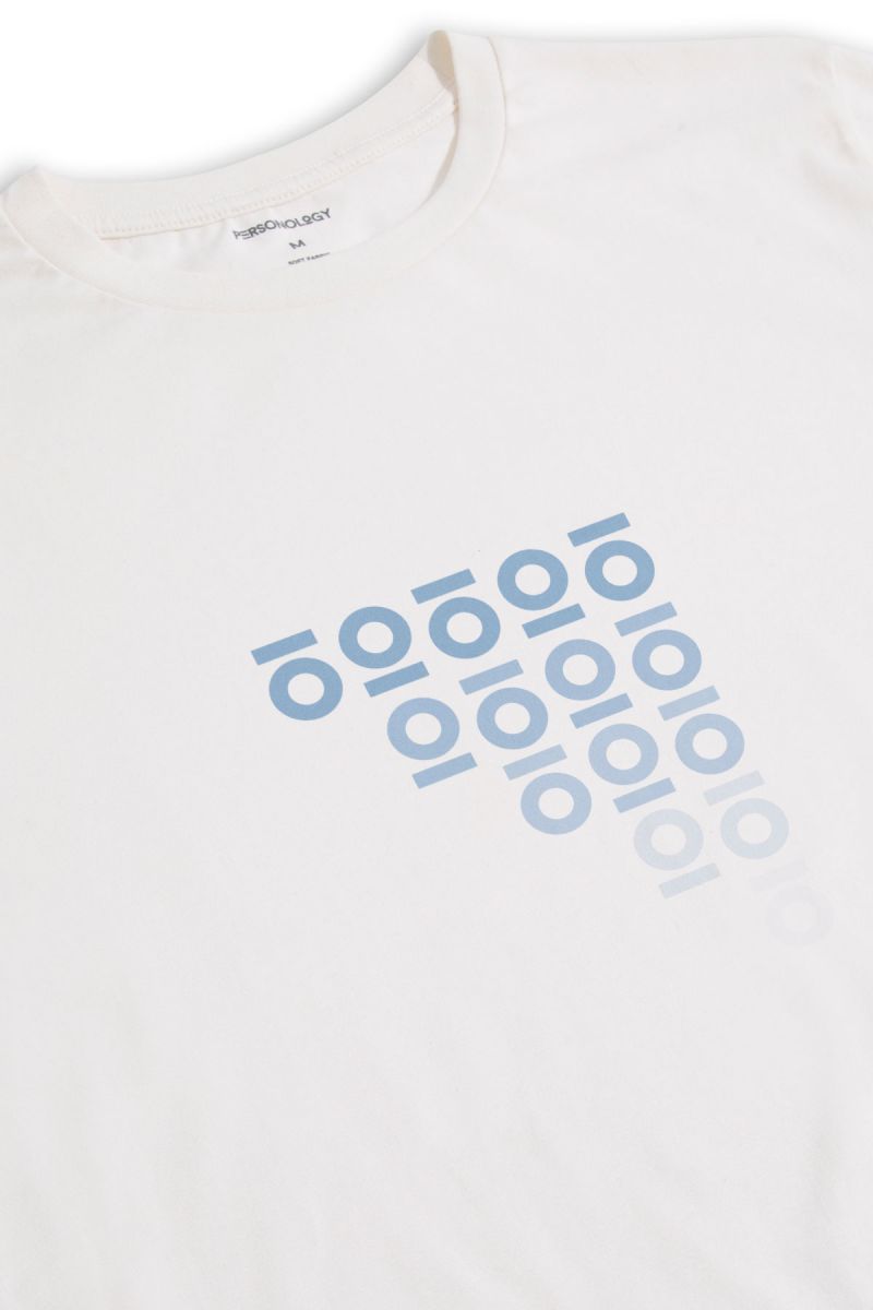 Off White Soft Fabric Personologo Design Short Sleeve Tee