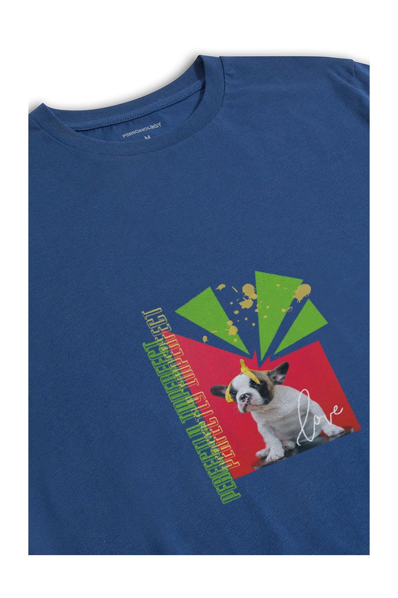 Navy Soft Fabric Perfectly Imperfect Design Short Sleeve Tee