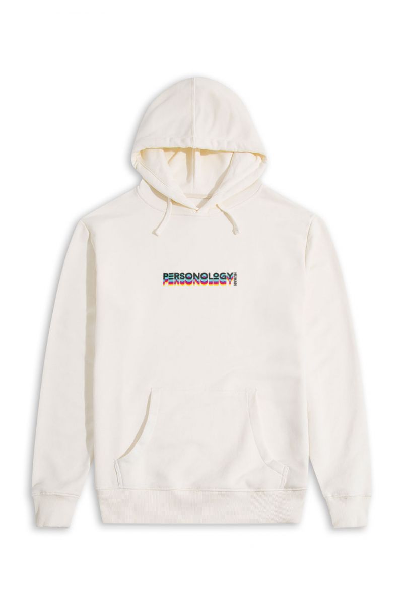 Ecru Premium Cotton Human Design Pullover Hoodie