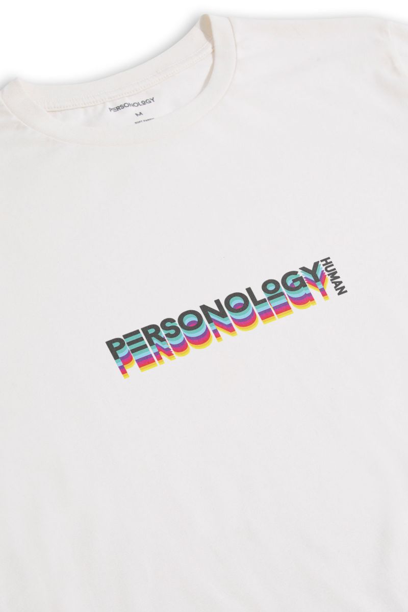 Off White Soft Fabric Human Design Short Sleeve Tee