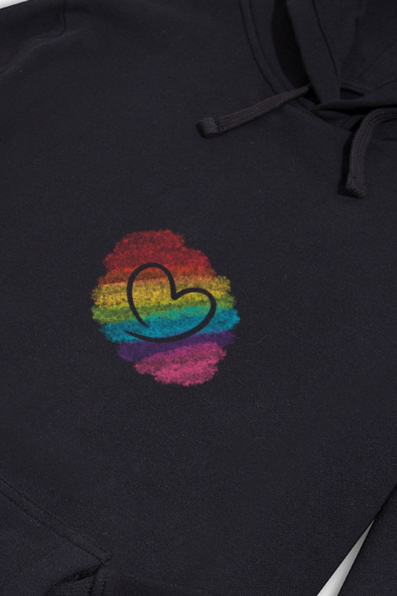 Black Premium Cotton Happy Pride Design Pullover Hoodie