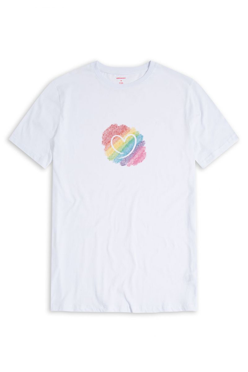 White Soft Fabric Happy Pride Design Short Sleeve Tee