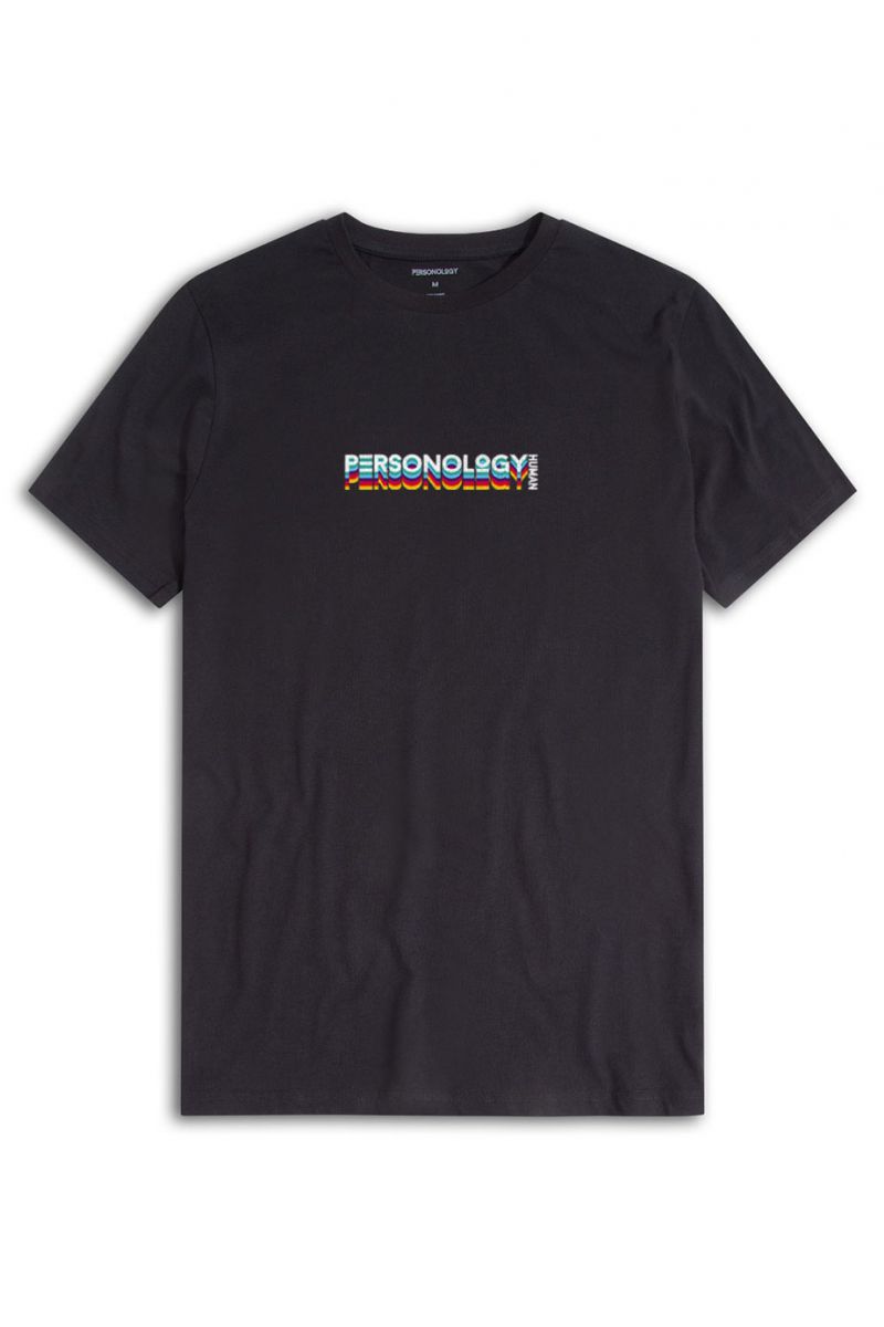 Black Soft Fabric Human Design Short Sleeve Tee
