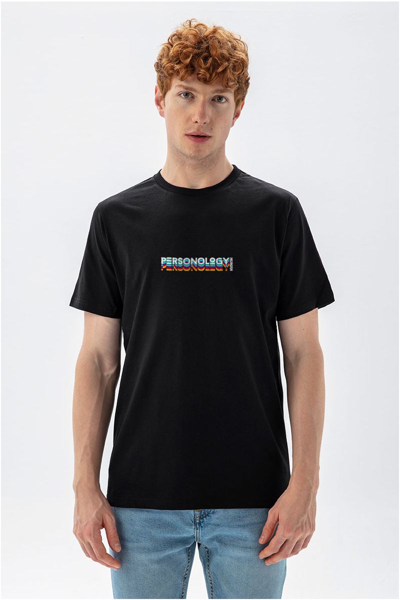 Black Soft Fabric Human Design Short Sleeve Tee