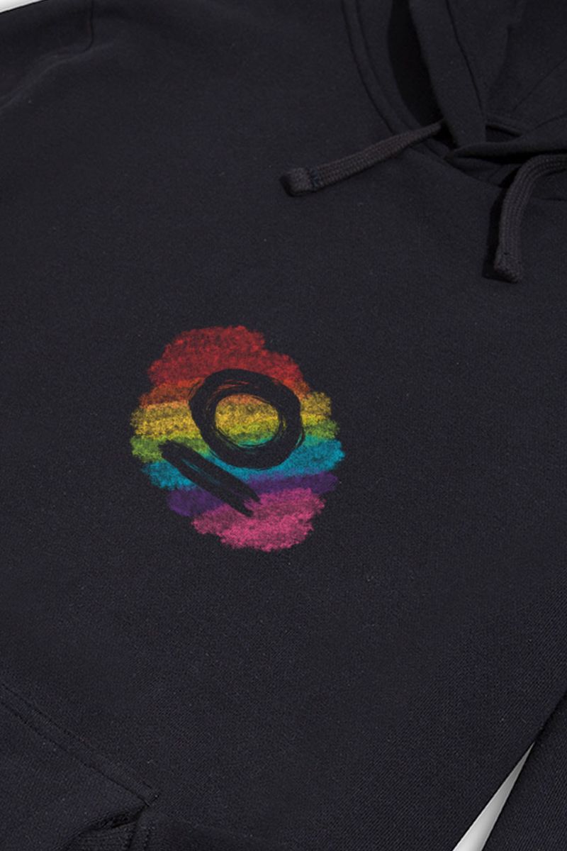 Black Premium Cotton Happy Pride Design Pullover Hoodie