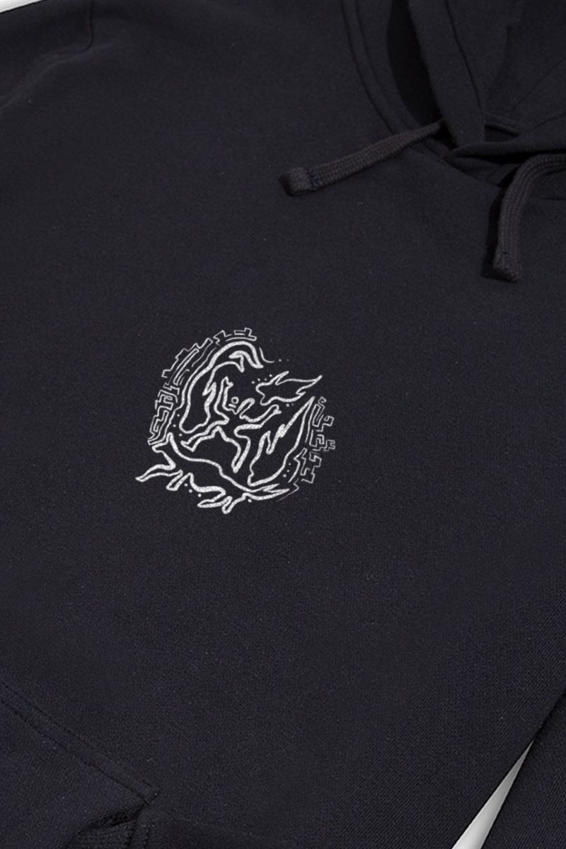 Black Premium Cotton Cave Design Pullover Hoodie