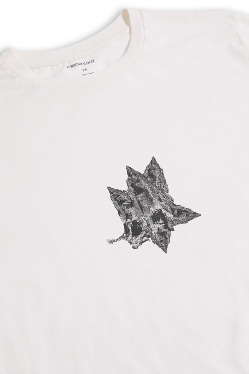 Off White Soft Fabric Nightmare Design Short Sleeve Tee