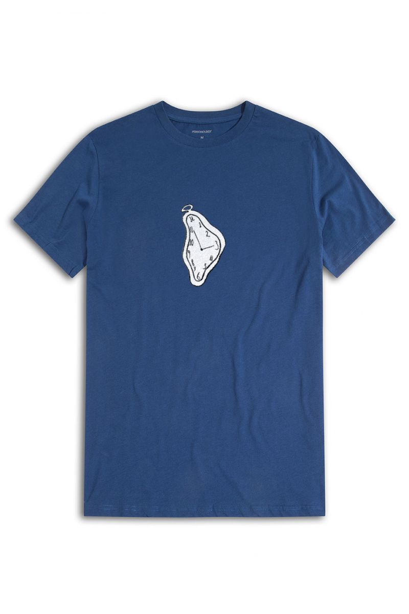 Navy Soft Fabric Crying Watch Design Short Sleeve Tee