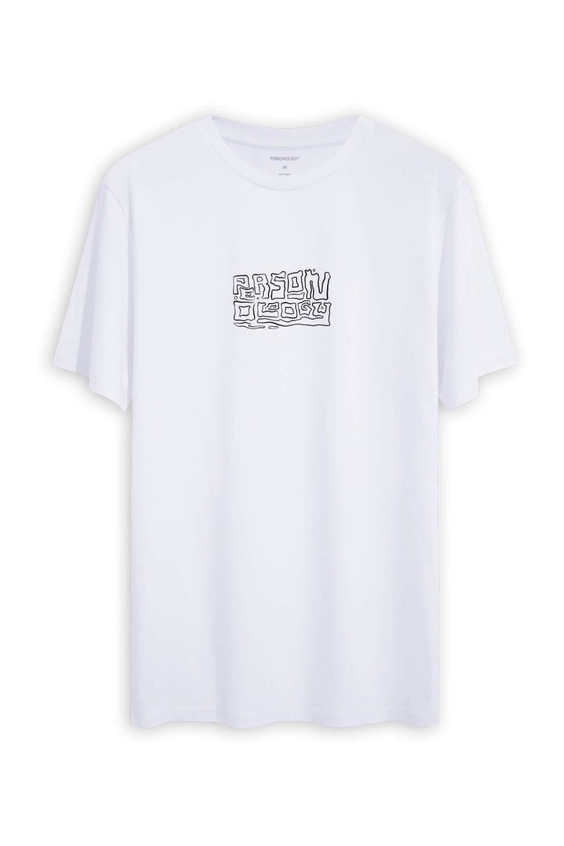 White Soft Fabric Typepic Personology Design Short Sleeve Tee