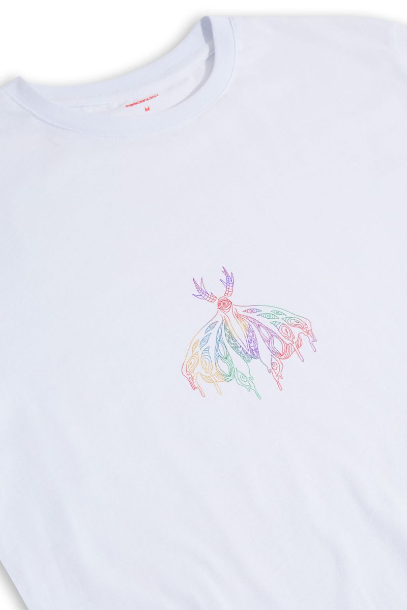 White Soft Fabric Butterfly Design Short Sleeve Tee