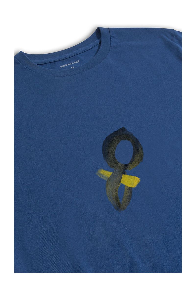 Navy Soft Fabric Alef Design Short Sleeve Tee