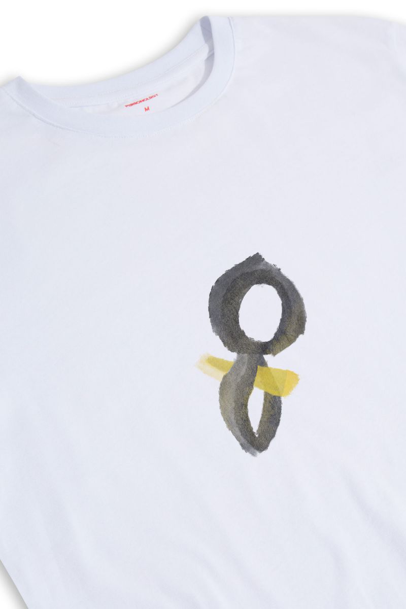 White Soft Fabric Alef Design Short Sleeve Tee