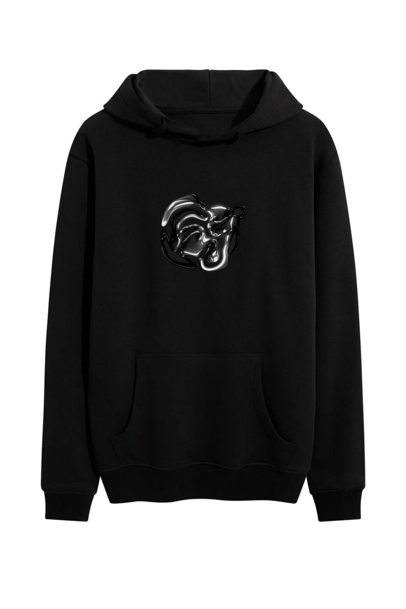 Black Premium Cotton Balloon Design Pullover Hoodie