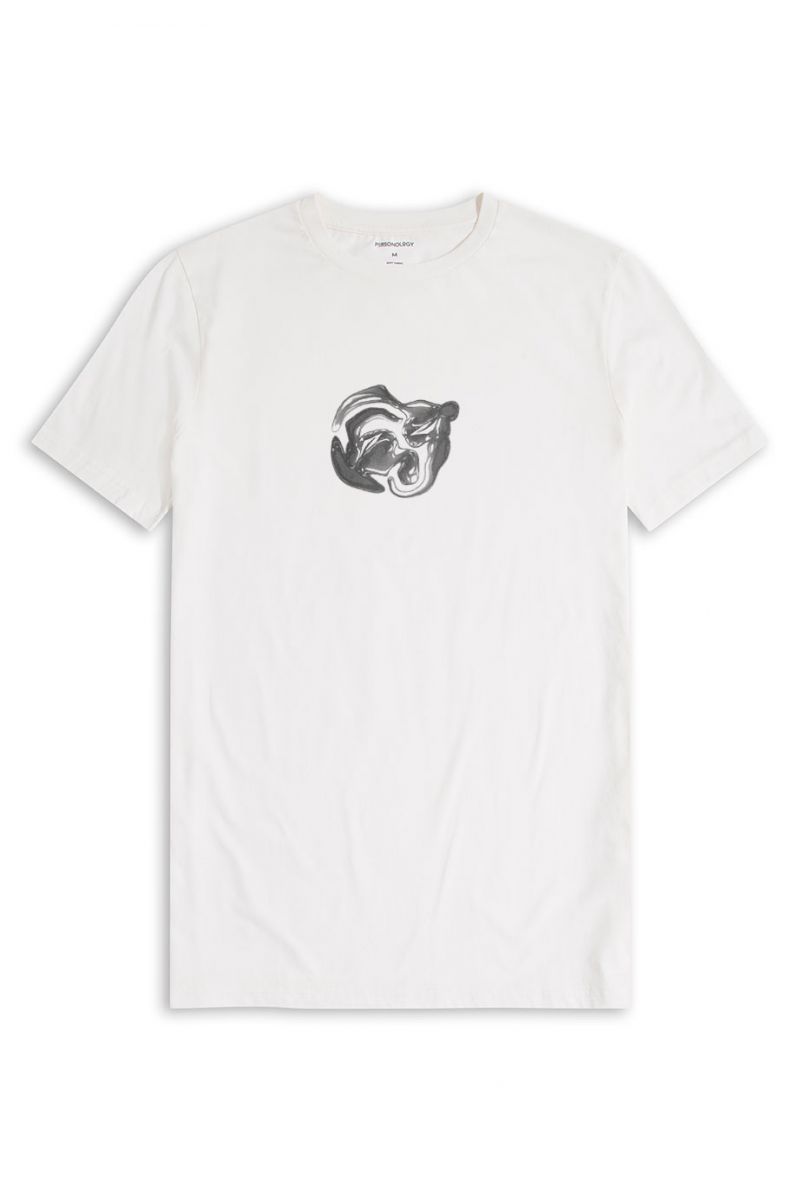 Off White Soft Fabric Balloon Design Short Sleeve Tee