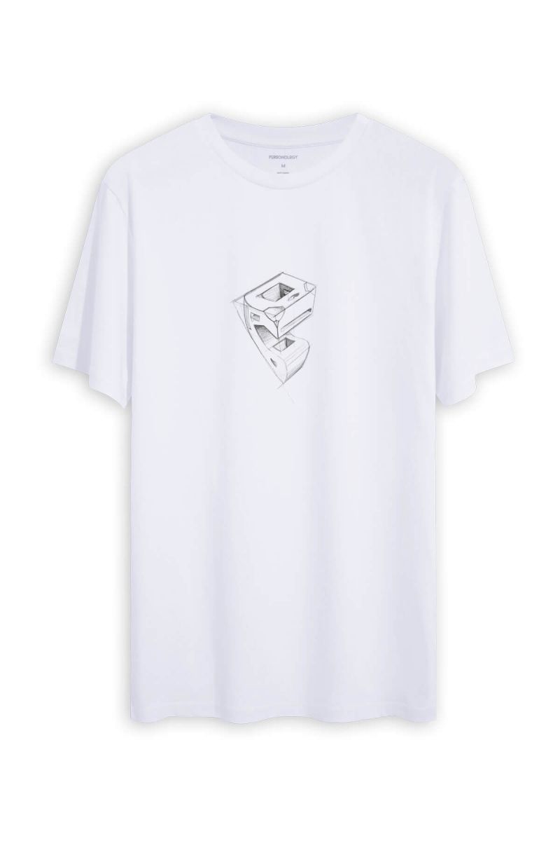 White Soft Fabric Concrete Dream Design Short Sleeve Tee