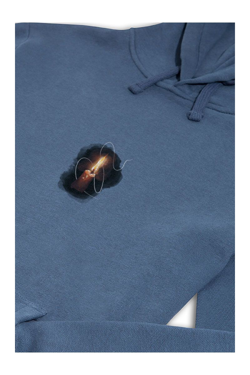 Navy Premium Cotton candle Design Pullover Hoodie