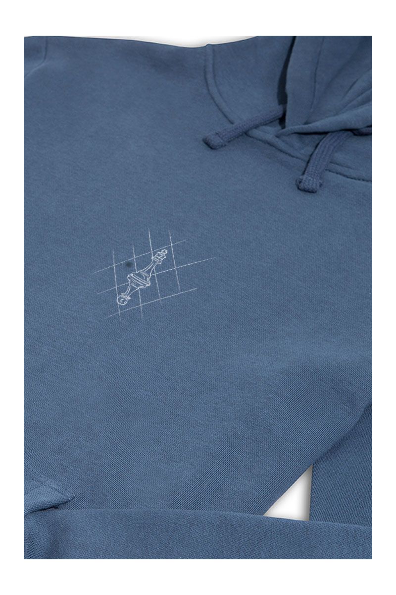 Navy Premium Cotton Chess Design Pullover Hoodie