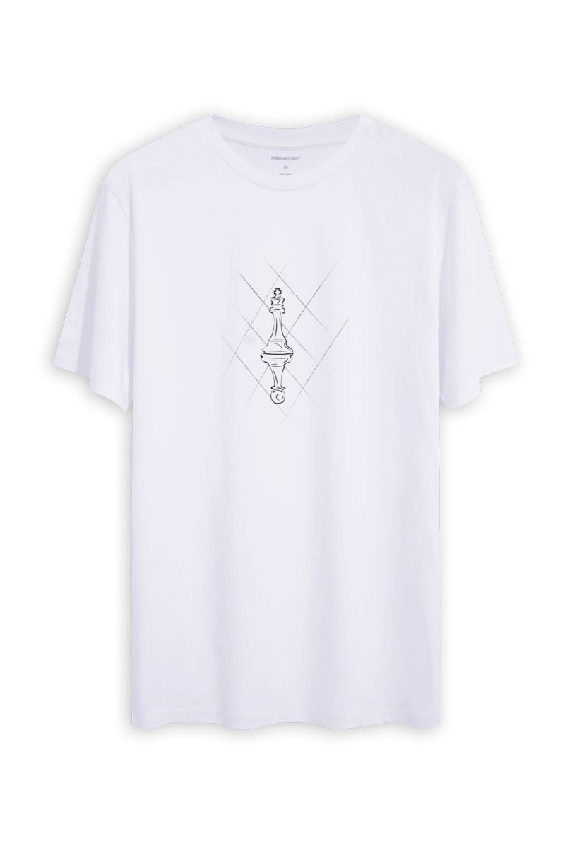 White Soft Fabric Chess Design Short Sleeve Tee