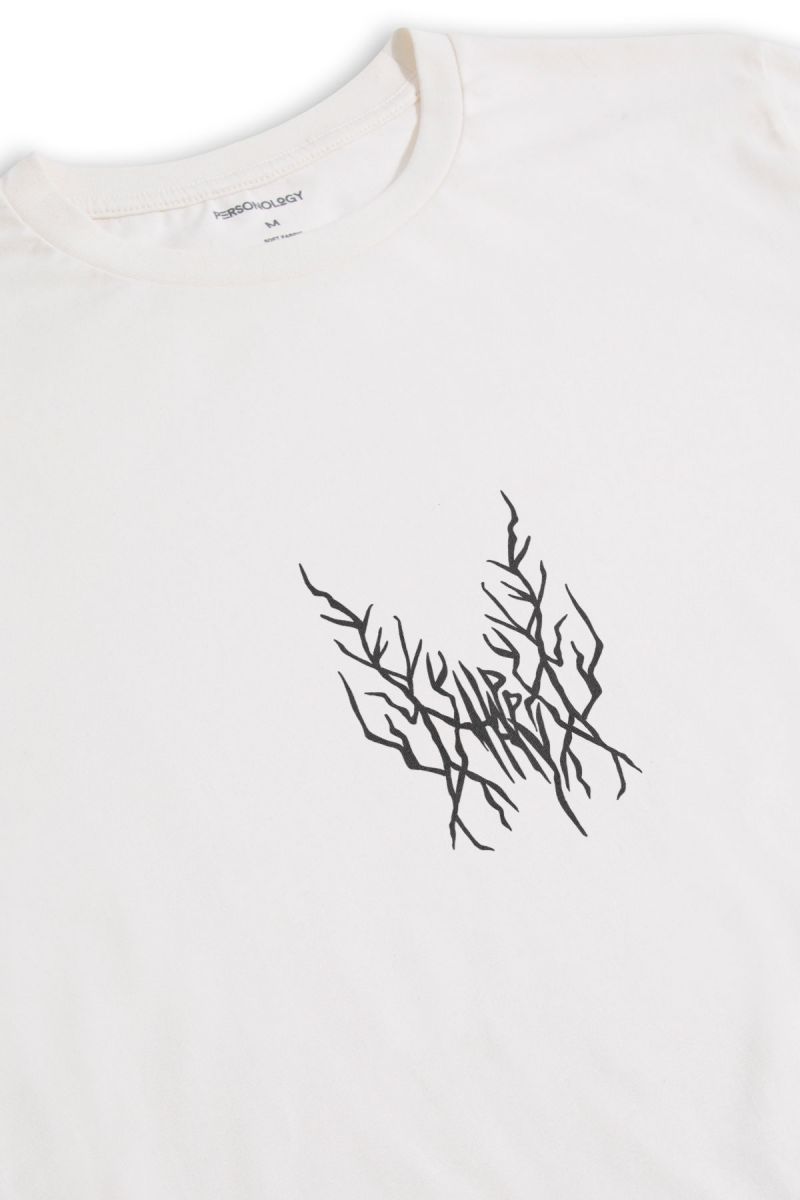 Off White Soft Fabric happy Design Short Sleeve Tee