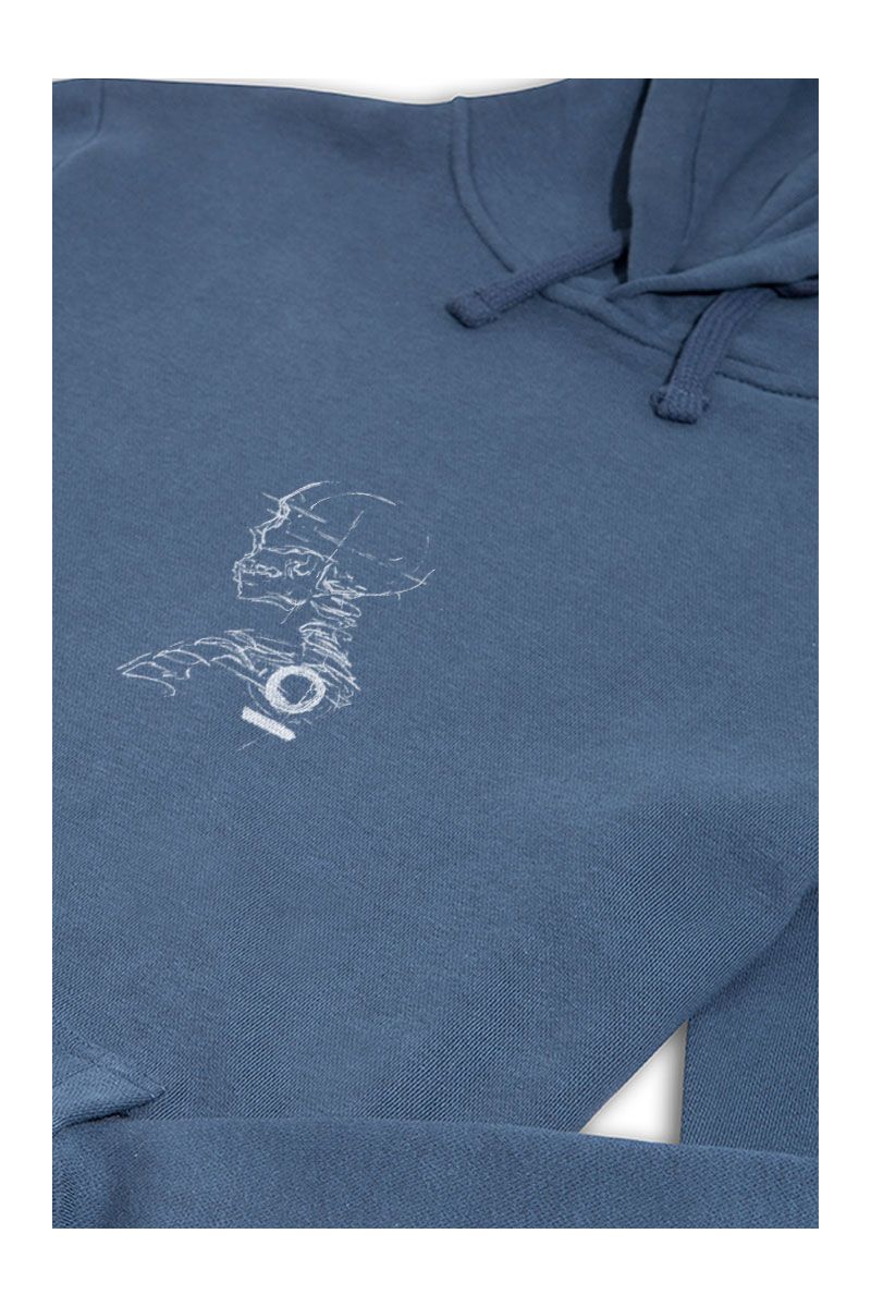 Navy Premium Cotton skeleton Design Pullover Hoodie