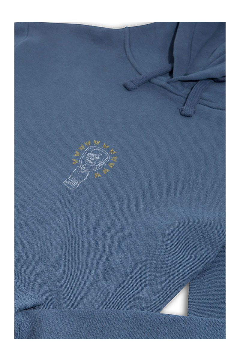 Navy Premium Cotton Mirror Design Pullover Hoodie