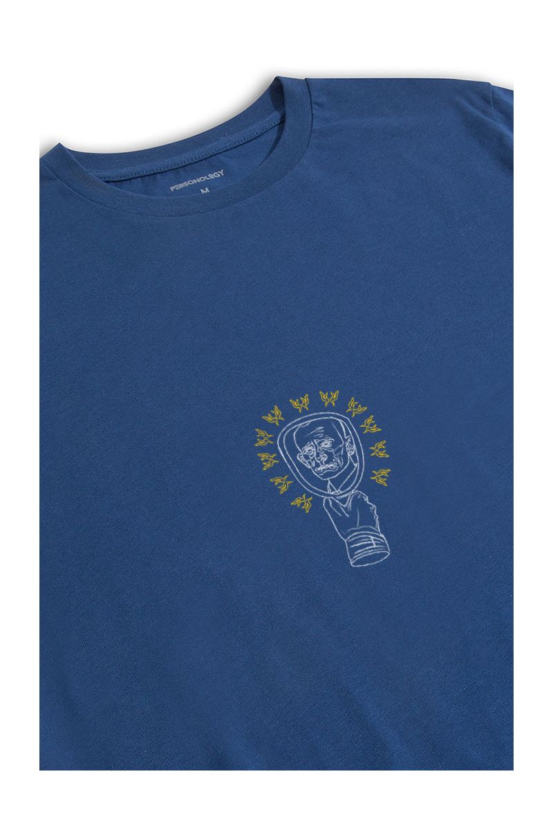Navy Soft Fabric Mirror Design Short Sleeve Tee