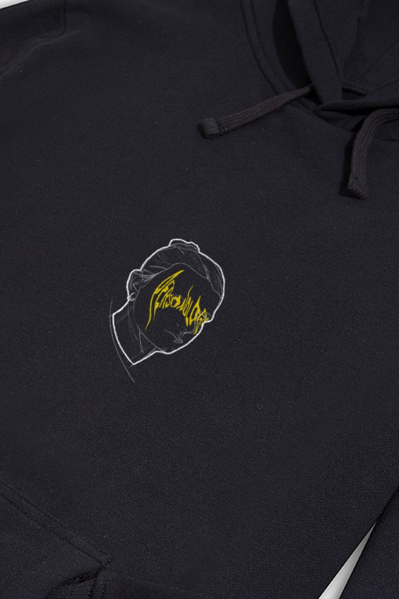 Black Premium Cotton My Face Design Pullover Hoodie
