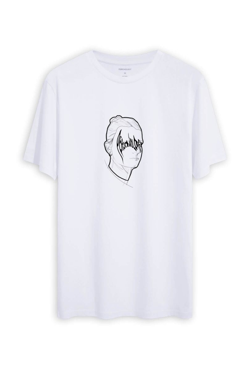 White Soft Fabric My Face Design Short Sleeve Tee