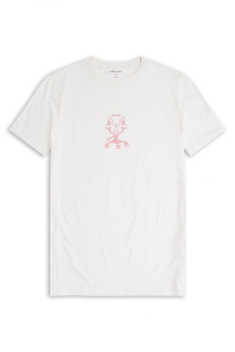 Off White Soft Fabric Office Chair Design Short Sleeve Tee