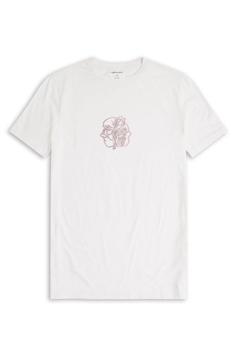 Off White Soft Fabric Self-portrait Design Short Sleeve Tee