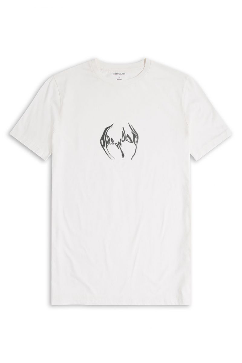 Off White Soft Fabric personology Design Short Sleeve Tee