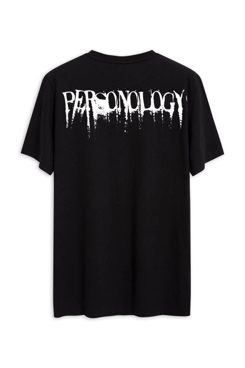 Black Soft Fabric Personology Design Short Sleeve Tee