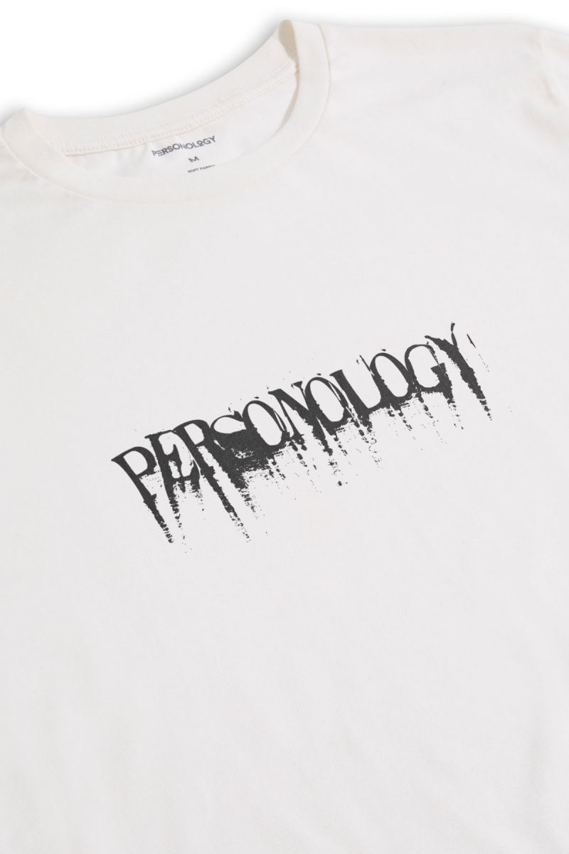 Off White Soft Fabric Personology Design Short Sleeve Tee