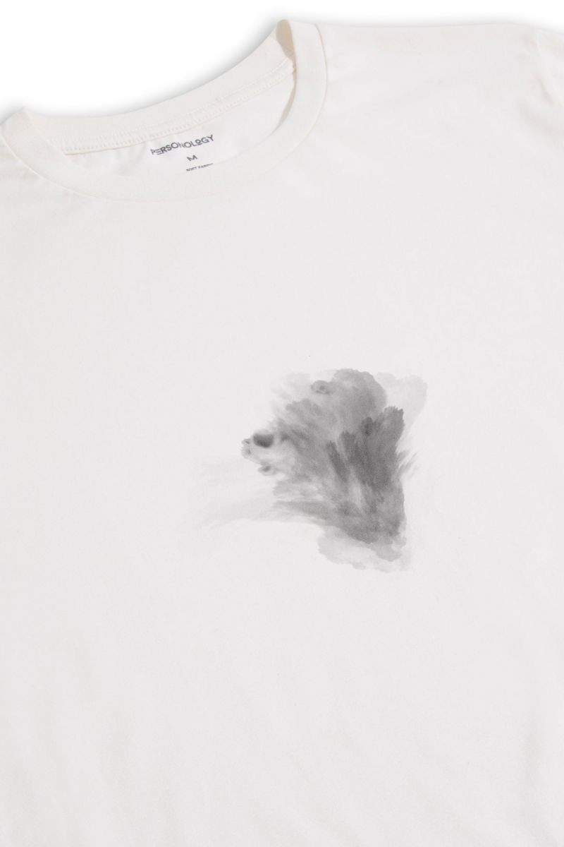 Off White Soft Fabric Ghosts Design Short Sleeve Tee