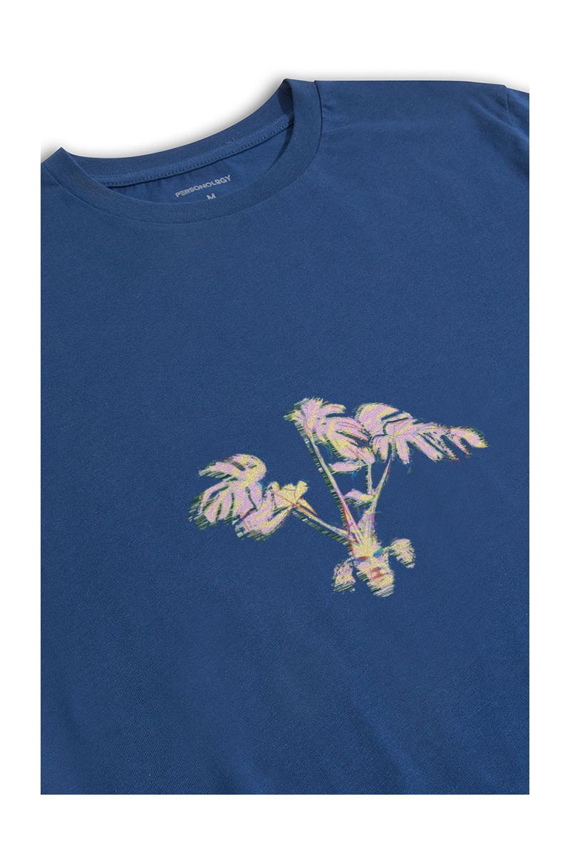 Navy Soft Fabric Human Seed Design Short Sleeve Tee