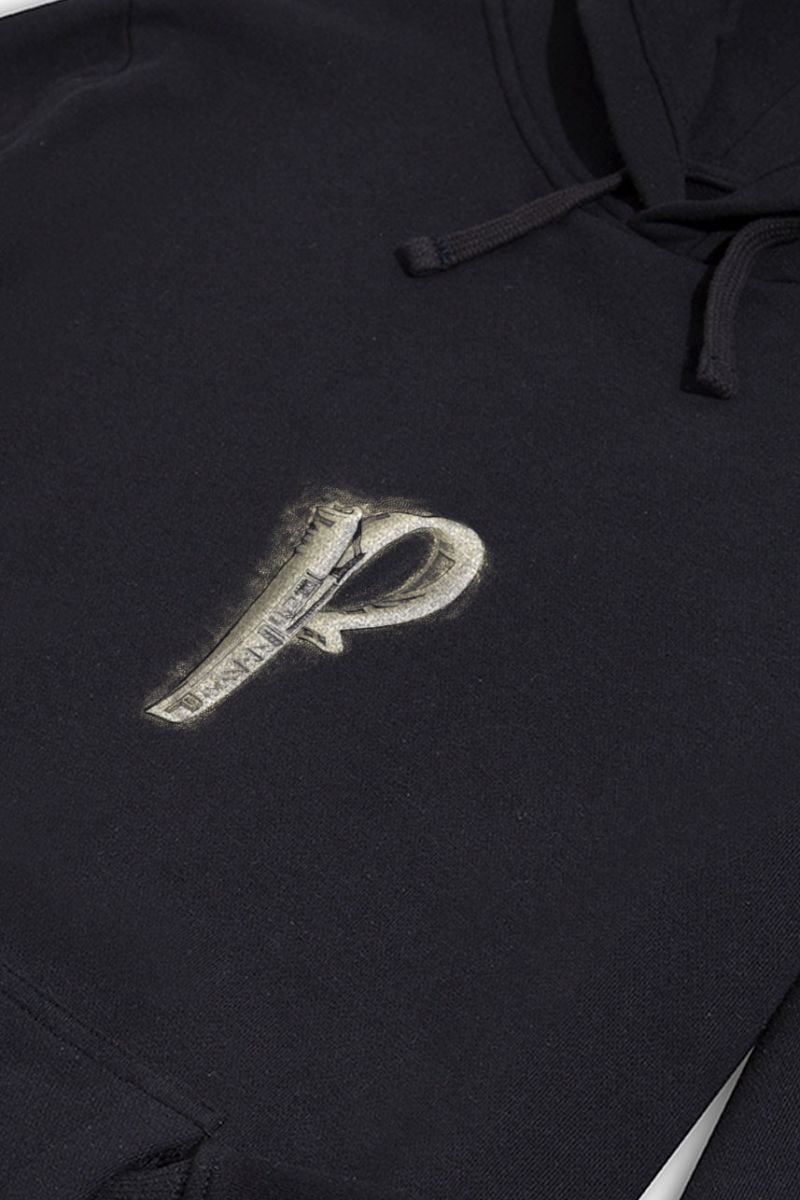 Black Premium Cotton P design Design Pullover Hoodie