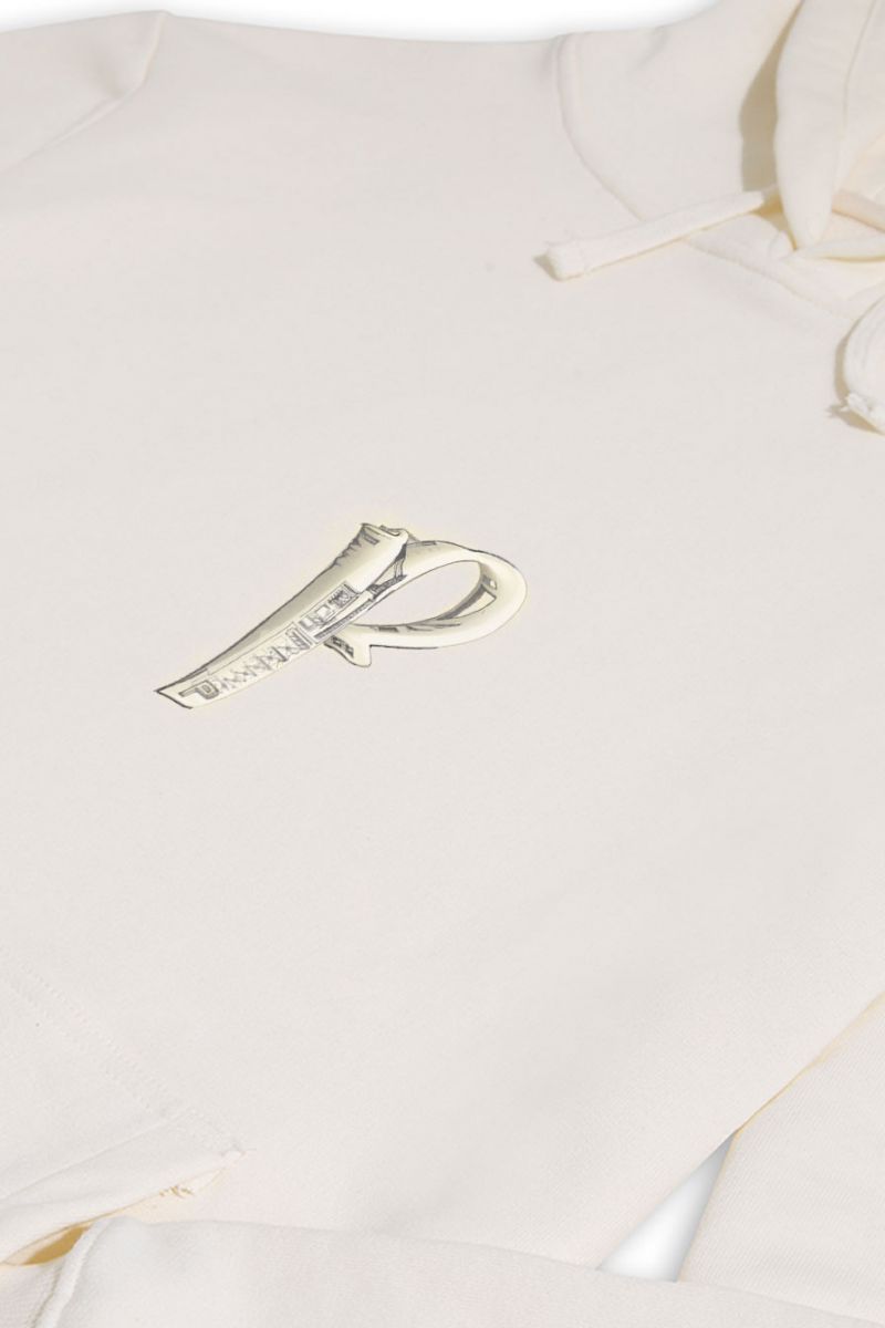 Ecru Premium Cotton P design Design Pullover Hoodie