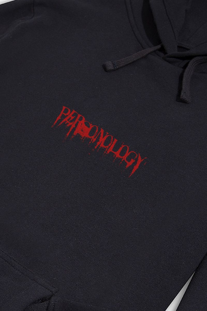 Black Premium Cotton Personology Design Pullover Hoodie