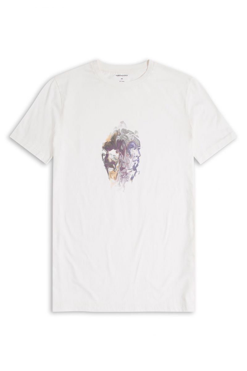 Off White Soft Fabric Spirits Design Short Sleeve Tee