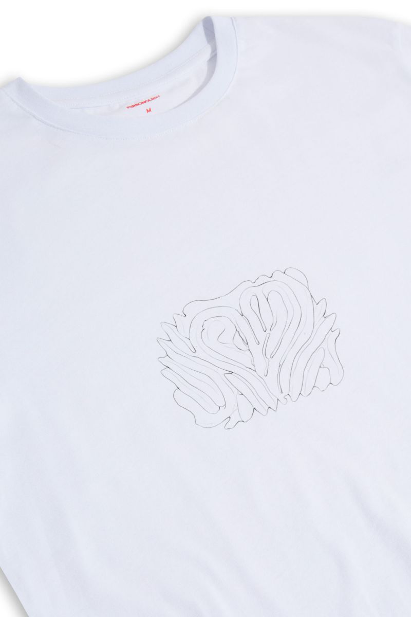 White Soft Fabric Beehive Design Short Sleeve Tee