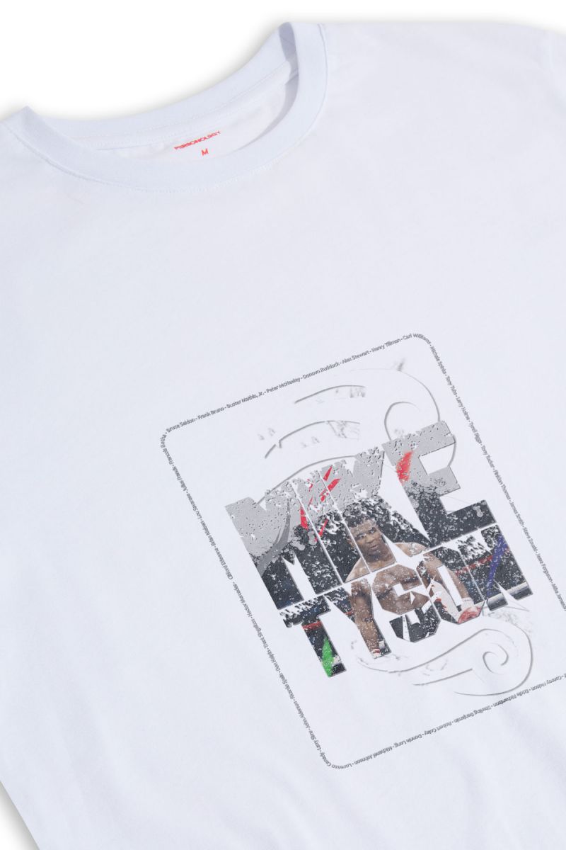 White Soft Fabric Mike Tyson Design Short Sleeve Tee