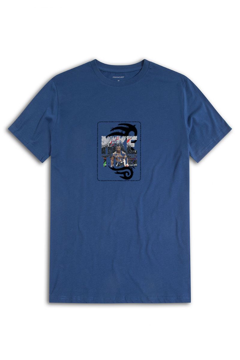 Navy Soft Fabric Mike Tyson Design Short Sleeve Tee