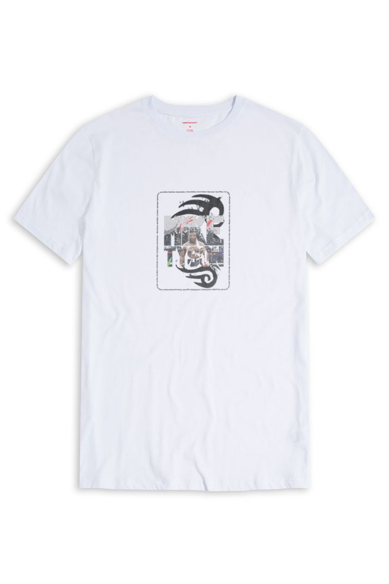 White Soft Fabric Mike Tyson Design Short Sleeve Tee