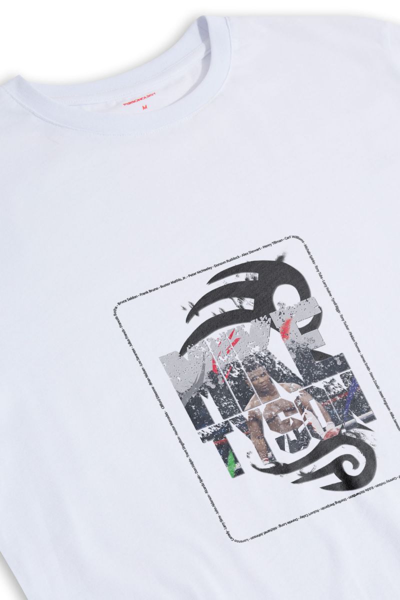 White Soft Fabric Mike Tyson Design Short Sleeve Tee