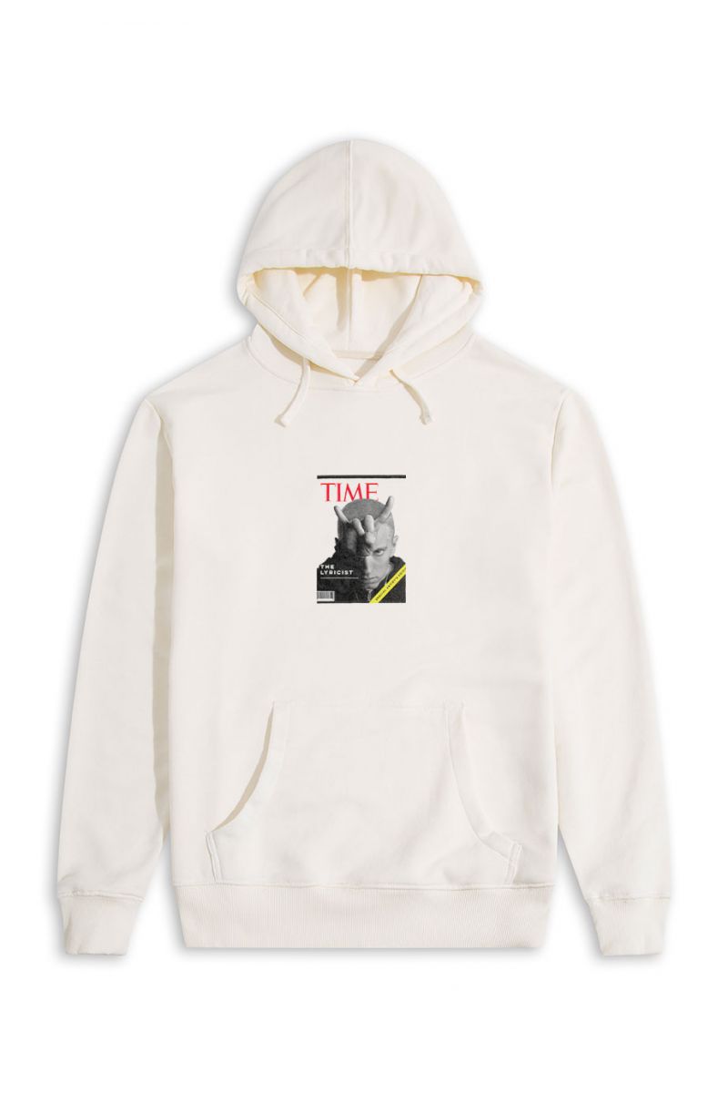 Ecru Premium Cotton The Lyricist Design Pullover Hoodie