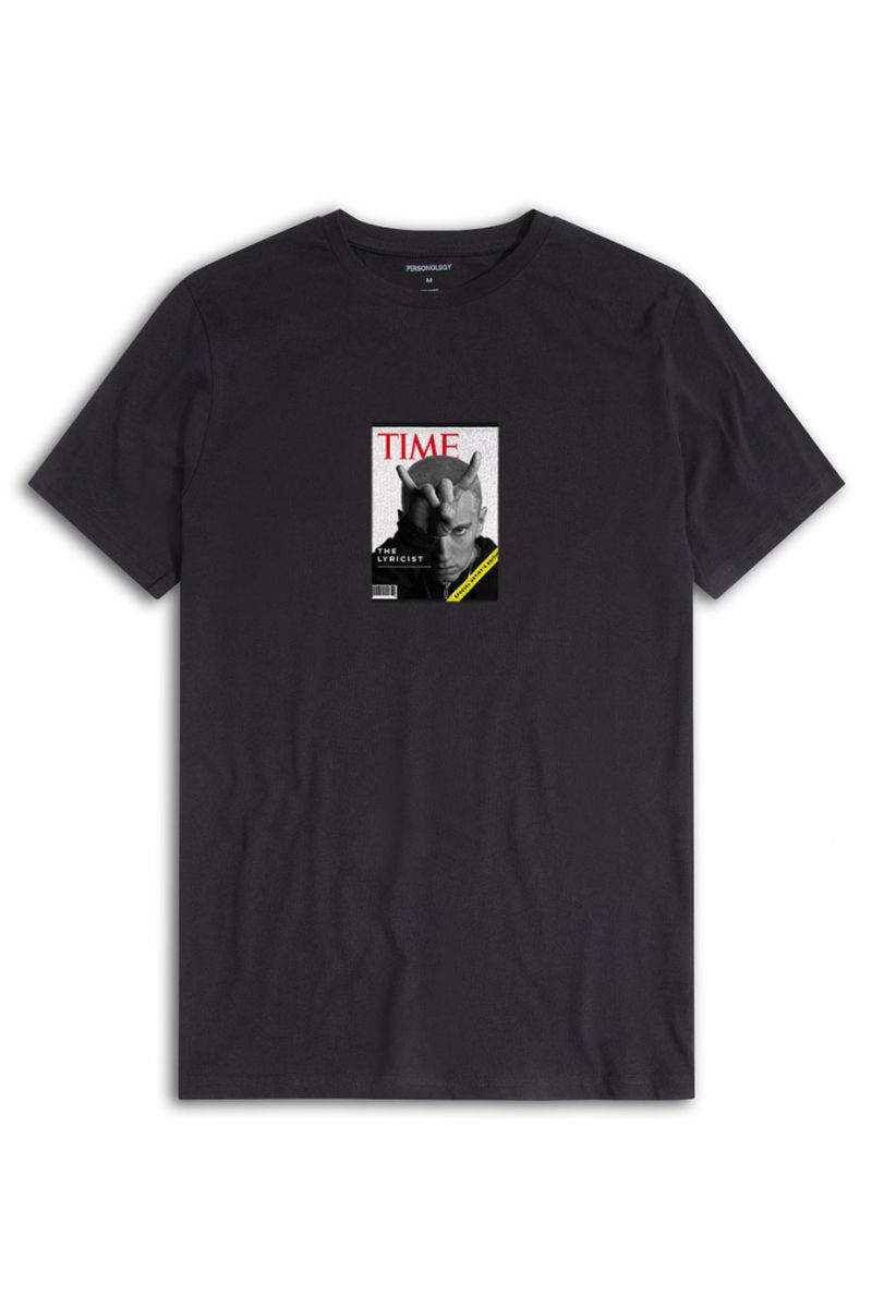 Black Soft Fabric The Lyricist Design Short Sleeve Tee