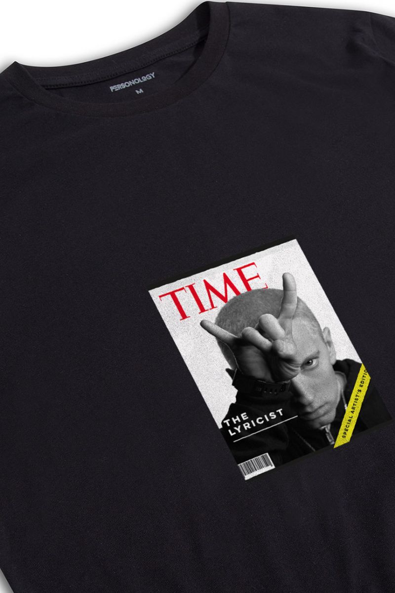 Black Soft Fabric The Lyricist Design Short Sleeve Tee