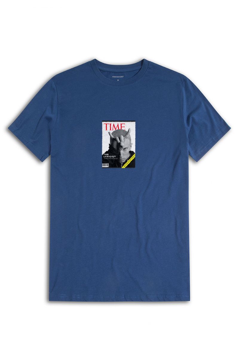 Navy Soft Fabric The Lyricist Design Short Sleeve Tee